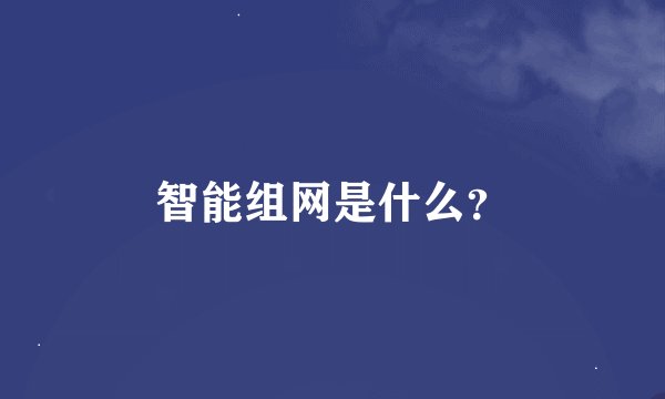 智能组网是什么？