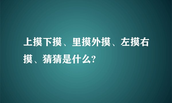 上摸下摸、里摸外摸、左摸右摸、猜猜是什么?
