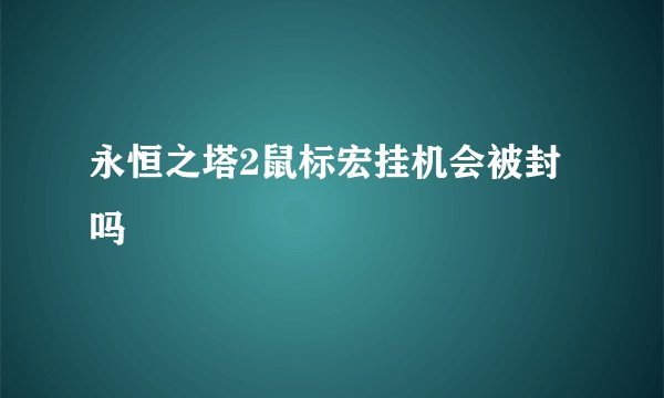 永恒之塔2鼠标宏挂机会被封吗
