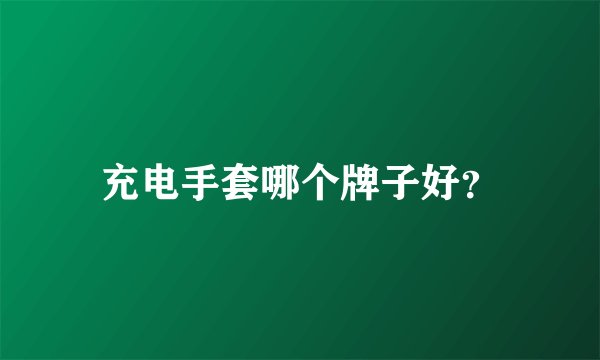 充电手套哪个牌子好？