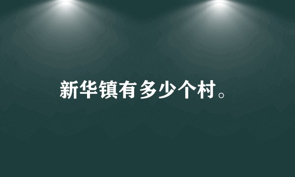 新华镇有多少个村。