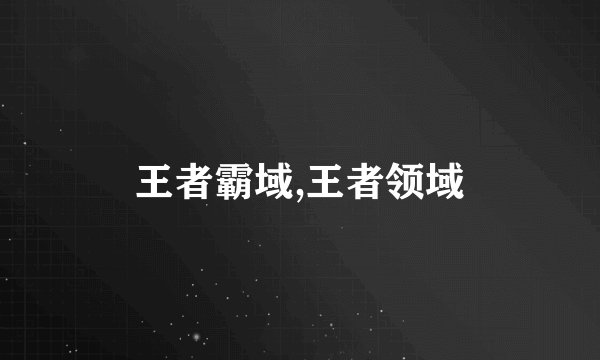 王者霸域,王者领域