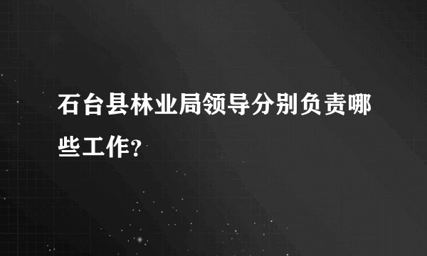 石台县林业局领导分别负责哪些工作？