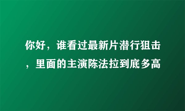 你好，谁看过最新片潜行狙击，里面的主演陈法拉到底多高