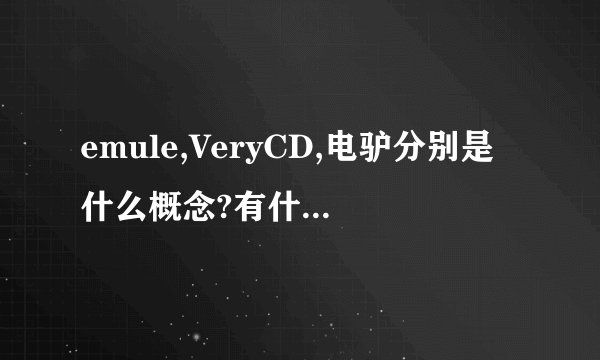 emule,VeryCD,电驴分别是什么概念?有什么关系?