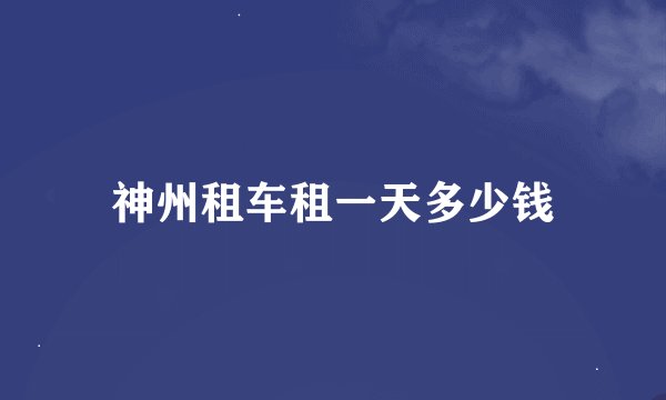 神州租车租一天多少钱
