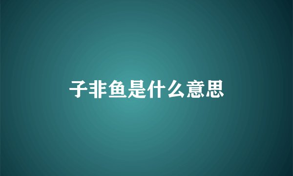 子非鱼是什么意思