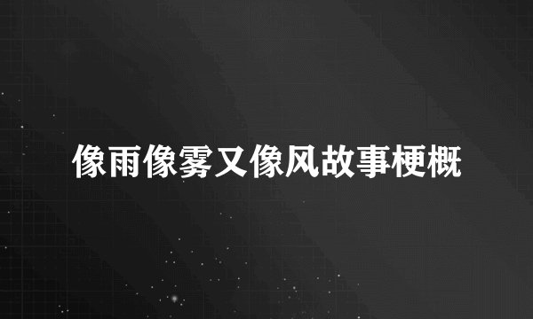 像雨像雾又像风故事梗概