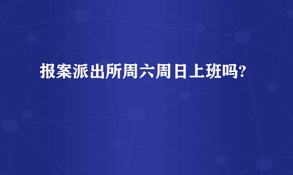 报案派出所周六周日上班吗?