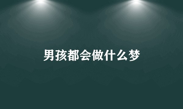 男孩都会做什么梦