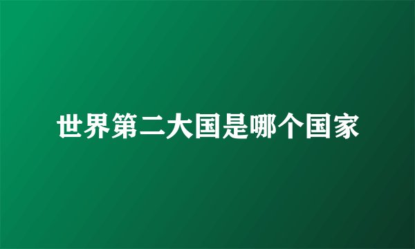 世界第二大国是哪个国家