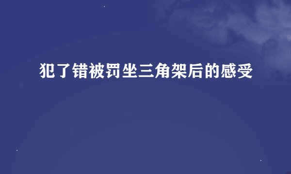 犯了错被罚坐三角架后的感受