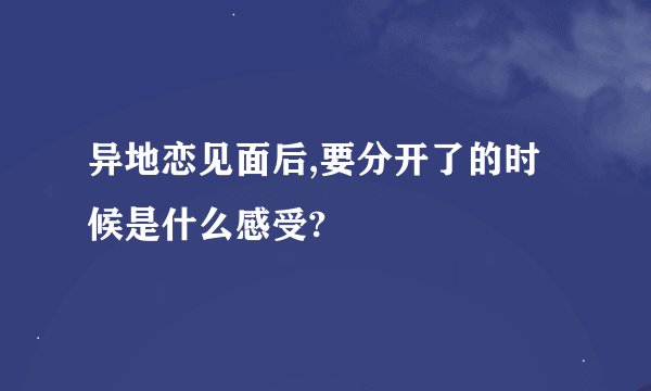 异地恋见面后,要分开了的时候是什么感受?