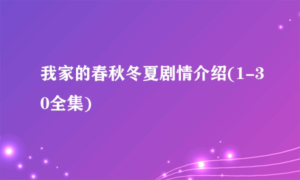 我家的春秋冬夏剧情介绍(1-30全集)