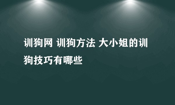 训狗网 训狗方法 大小姐的训狗技巧有哪些
