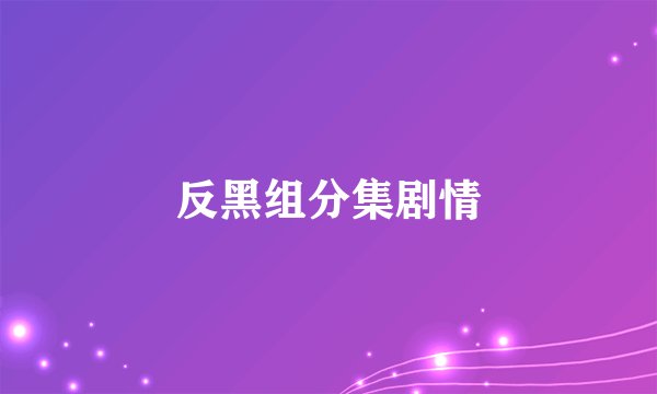 反黑组分集剧情