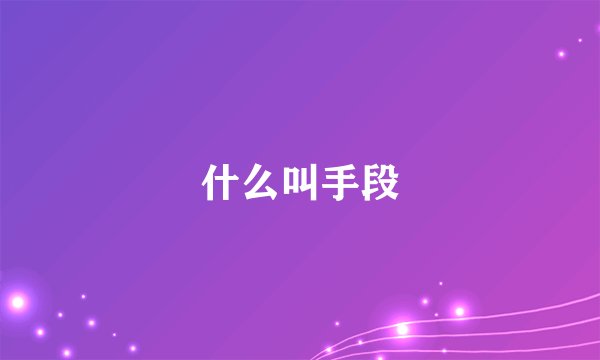 什么叫手段