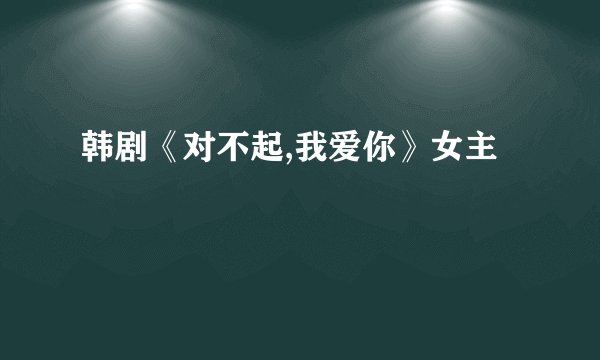 韩剧《对不起,我爱你》女主