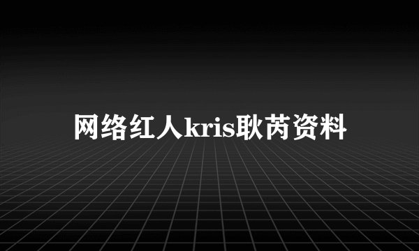 网络红人kris耿芮资料