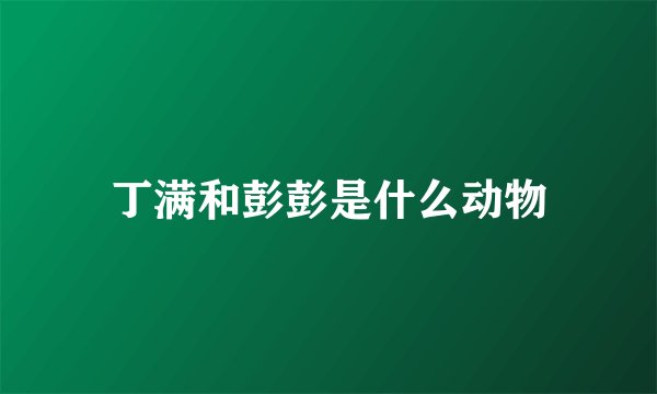 丁满和彭彭是什么动物