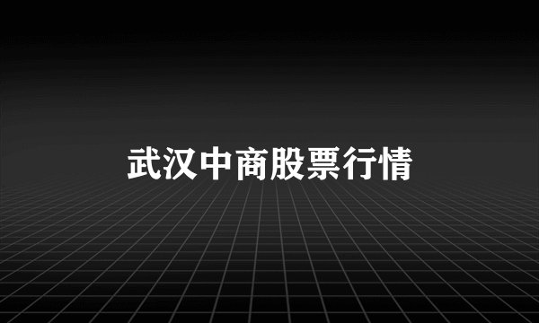 武汉中商股票行情