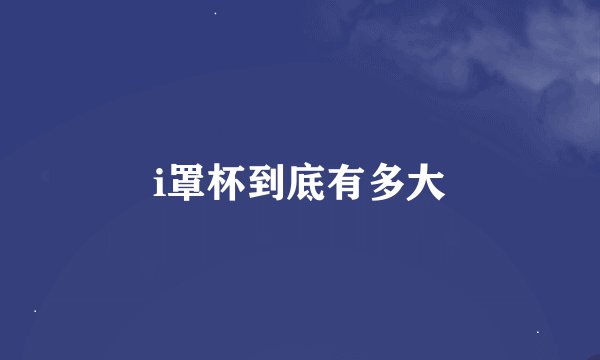 i罩杯到底有多大