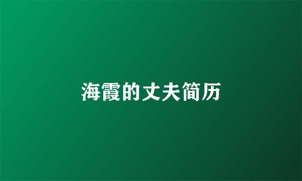 海霞的丈夫简历