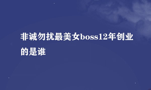 非诚勿扰最美女boss12年创业的是谁