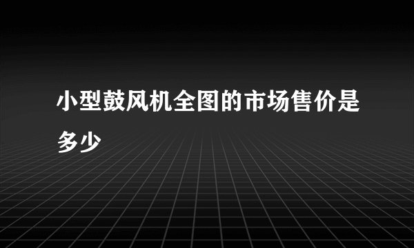 小型鼓风机全图的市场售价是多少