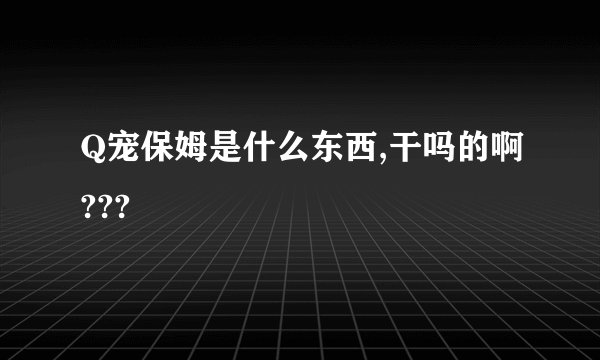 Q宠保姆是什么东西,干吗的啊???