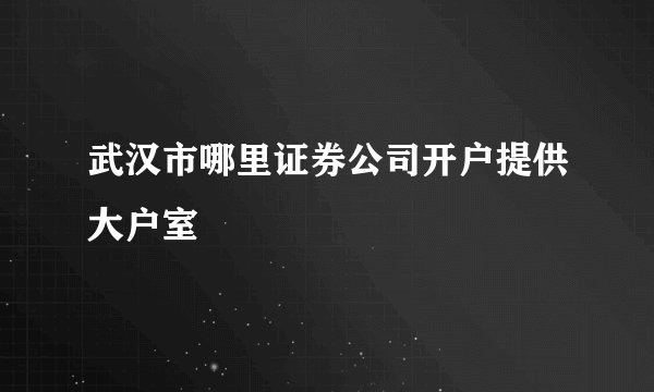 武汉市哪里证券公司开户提供大户室