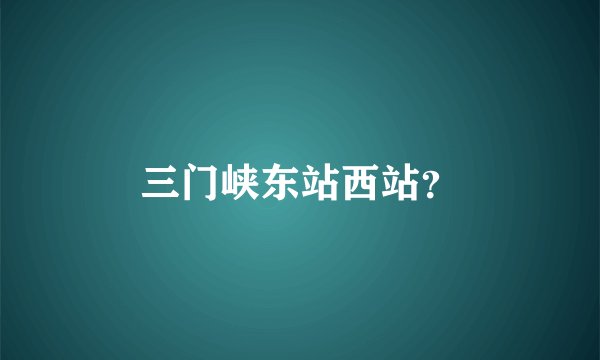三门峡东站西站？