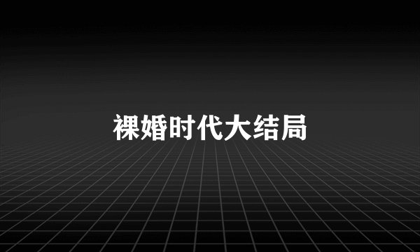 裸婚时代大结局