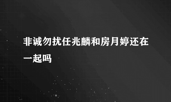 非诚勿扰任兆麟和房月婷还在一起吗