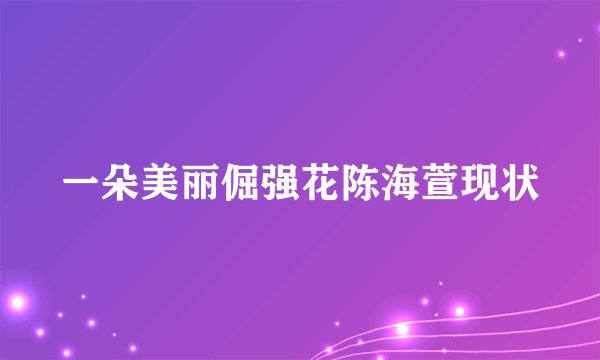 一朵美丽倔强花陈海萱现状