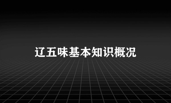 辽五味基本知识概况