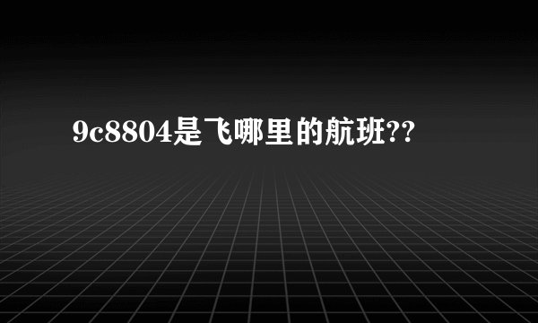 9c8804是飞哪里的航班??