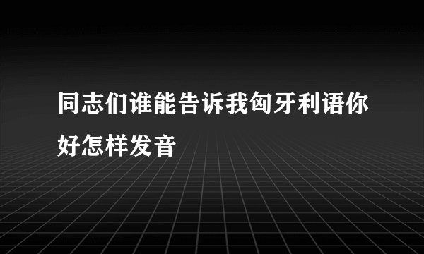 同志们谁能告诉我匈牙利语你好怎样发音