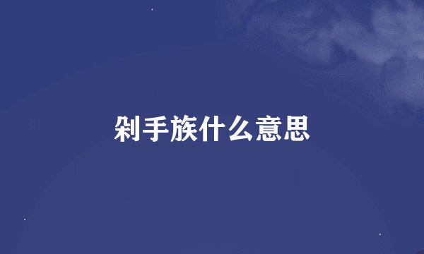 剁手族什么意思
