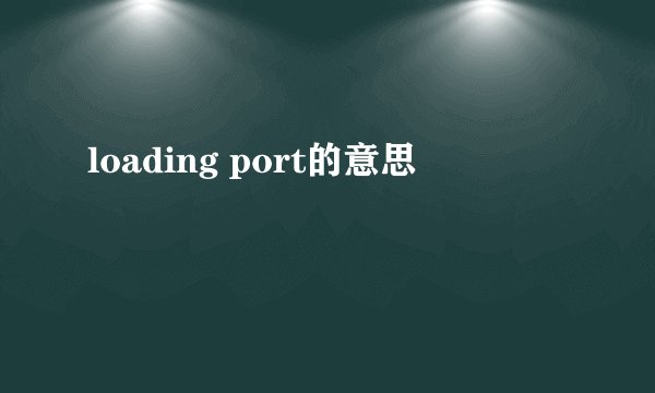 loading port的意思
