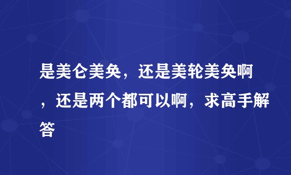 是美仑美奂，还是美轮美奂啊，还是两个都可以啊，求高手解答