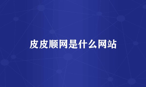 皮皮顺网是什么网站
