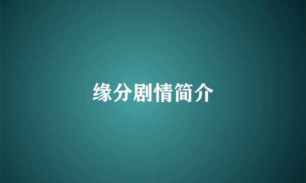缘分剧情简介