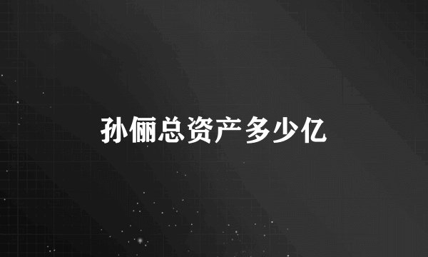孙俪总资产多少亿