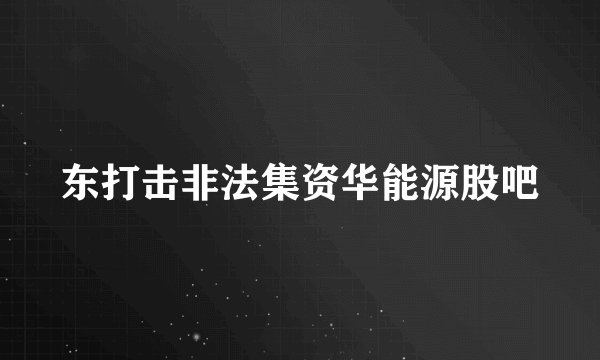 东打击非法集资华能源股吧