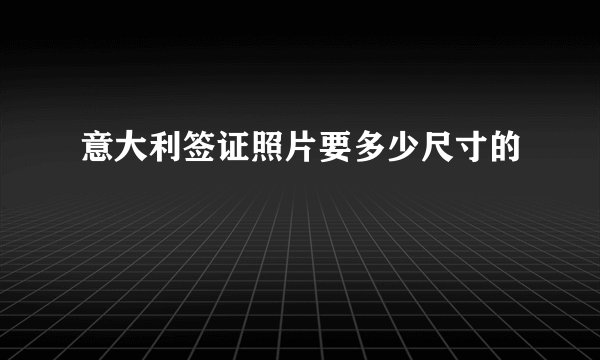 意大利签证照片要多少尺寸的