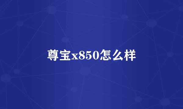 尊宝x850怎么样