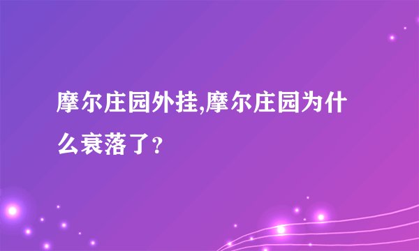 摩尔庄园外挂,摩尔庄园为什么衰落了？