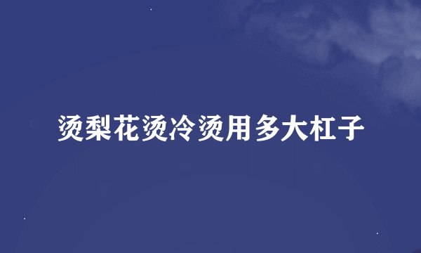烫梨花烫冷烫用多大杠子