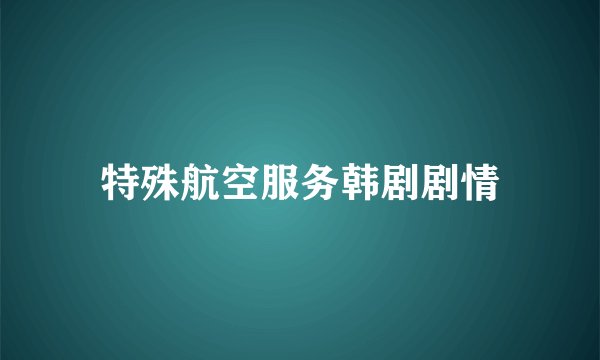 特殊航空服务韩剧剧情